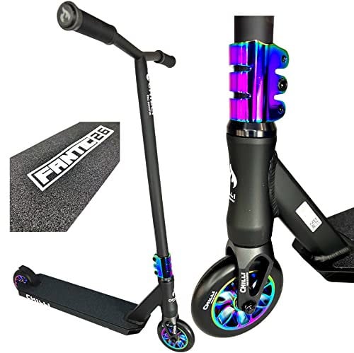 Chilli Pro Reaper Stunt-Sooter H=84cm F26 LTD Schwarz Regenbogen Rainbow + Fantic26 Extra Team Griptape