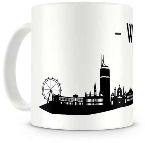 Skyline4u Tasse mit Wien Skyline für Kaffee oder Tee 300ml weiß