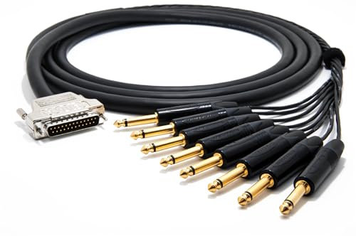enoaudio Mogami 2932 8 Multicore Analog Kabel Breakout | Gold D-Sub 25 - Neutrik 6,3mm TS klinke | HiFi, 0.5 m