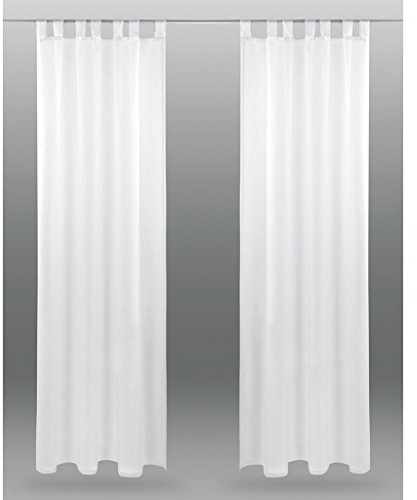 Bestlivings Schlaufenschal Noella, transparenter Dekoschal Voile b 140x l 145 cm 2er Pack, Wohnaccessoire in vielen erhältlich (weiß - reinweiß/ohne Raffhalter)