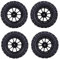 4 STÜCKE RC Reifen, 125mm Kunststoff Felgen Mesh Räder V Typ RC Auto Reifen Ersatz für 1/10 Fernbedienung Auto Modell Reifen(Schwarz)