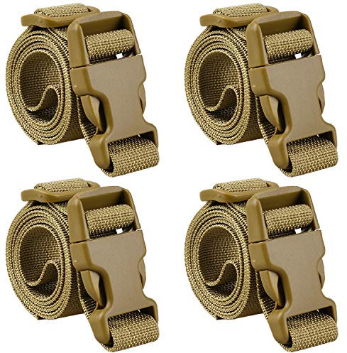 MAGARROW 100 cm Gurtschnalle, Verpackungsgurte, Verstellbarer 2,5 cm Gürtel (2,5 cm breit – 101,6 cm lang, Hellbraun (4er-Pack))