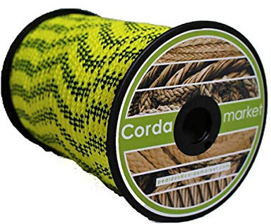 CORDAMARKET 8mm Cuerda driza, Adultos Unisex, Amarillo Fluor, 50mts