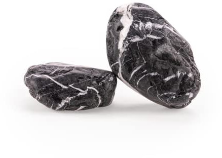 Fish Tank Stones Rocks for Aquarium - Natural Decoration - Improves Water Parameters - Perfect for Caves Shelters (1kg(3-5 small pieces), Dark Grey Pebbles)