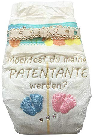 Tanjo Windel bestickt Möchtest du meine Patentante werden I 3 Hochwertige Swarovski Kristalle I Taufpatin fragen Geschenk, Geschenk für Patentante, Geschenke für Patentante, Geschenke zur Geburt