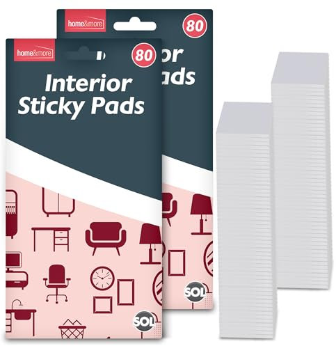 SOL 160pcs Interior Sticky Pads - 20mm Double-Sided Sticky Foam Pads for Wall Mounting, Card Making & Crafts - Heavy-Duty Square Adhesive Sticky Fixers