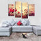 marca generica 4 Stücke Wald Jahreszeiten rote Blume Bäume Leinwanddruck Malerei Für Wohnzimmer Wandkunst Bilder Dekoration Ungerahmt-20x40cmx2_20x50cmx2