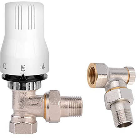 S SIENOC Thermostatventil Thermostatkopf Heizkörper Anschluß Set Verschraubung Passen (1/2 Thermostatset Eck+ RLV)