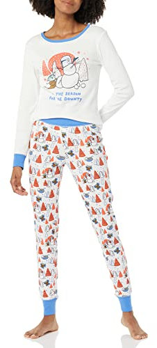 Amazon Essentials Disney | Marvel | Star Wars Set di Pigiama da Notte Attillati in Cotone Donna, Star Wars Mando Winter - Womens Snug-fit, XXL