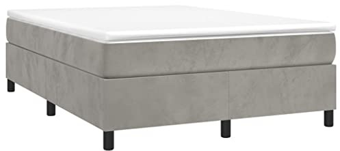 vidaXL Boxspringbettgestell Hellgrau 140x190 cm Samt