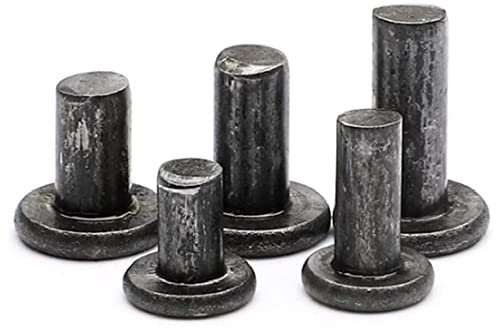 Remache de cabeza plana de color hierro, remache de impacto de hierro, remache completo, el peso de los productos en el paquete es de 1 kg, el diámetro es de 8 mm y la longitud del neopreno es de 30