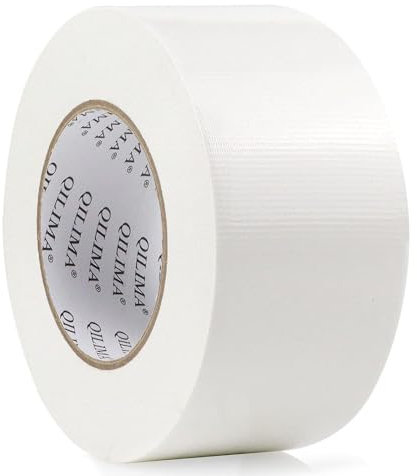 QILIMA 45 m x 48 mm Nastro Adesivo Bianco ImpermeabileEstremo Nastro Corazzato Strappabile a Mano Gaffa Tape, Duct Tape