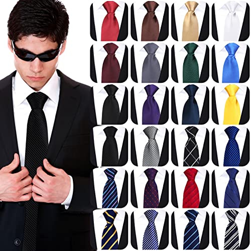 Unitype 24 Pcs Zipper Pre-tied Neckties Men's Adjustable, Assorted, Classic