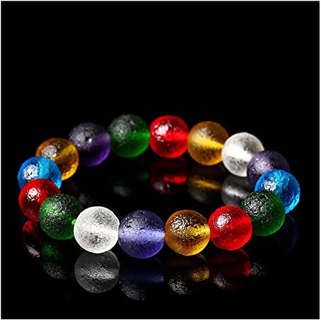 10mm Labor erstellt Moldavit Glas Kristall Perlen Armband Rainbow Energie Quarz Geomantische Omen Armreif Frau Mann Schmuck Geschenk,SBuTTON774w (Color : Rainbow 10mm)