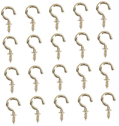 Zerodeko 20pcs Screw in Hooks Garden Hose Cords Cup Hooks Toggle Hooks Tea Cup Hooks Wall Hooks Heavy Duty Wall Hangers Plant Hooks Metal Hanger Christmas Lights Ceiling Hook Storage
