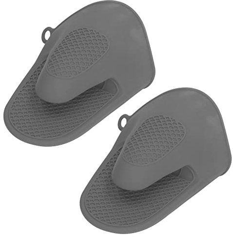 Tomotato 2 Pezzi Guanti da Forno in Silicone, Guanti da Cucina Antiscottatura Resistenti al Calore per Utensili da Cucina per Barbecue(Grigio)