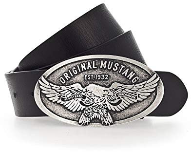 MUSTANG True Denim Leder Koppel Gürtel Männer Herren Jeansgürtel MG2060R06-0790, Länge:80 cm