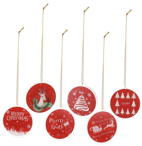 WHAMVOX 6 Stück Acryl-Christbaumschmuck Mit S-Haken Dekoratives Weihnachtsdekor Zum Aufhängen Für Die Oder Den Auto-rückspiegel