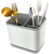 Kitchen Utensil Holder, Cutlery Drainer for Sink, Cutlery Storage Sink Caddy Spoon Holder, Chopsticks Holder Spoon Chopsticks Fork Drain Rack Basket Organizer Compartment Box (Grey)