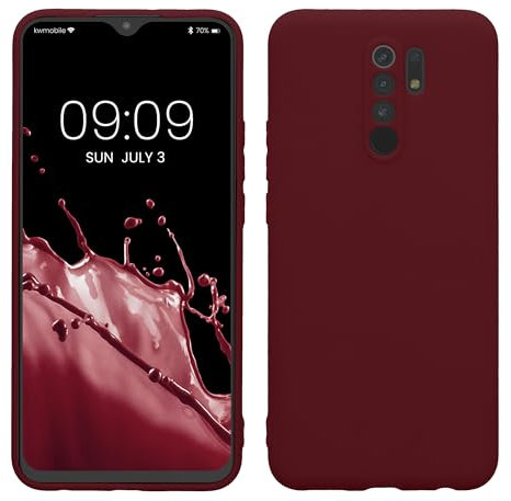 kwmobile Housse Compatible avec Xiaomi Redmi 9 Coque - Housse de téléphone en TPU avec Protection Appareil Photo - Bordeaux Violet