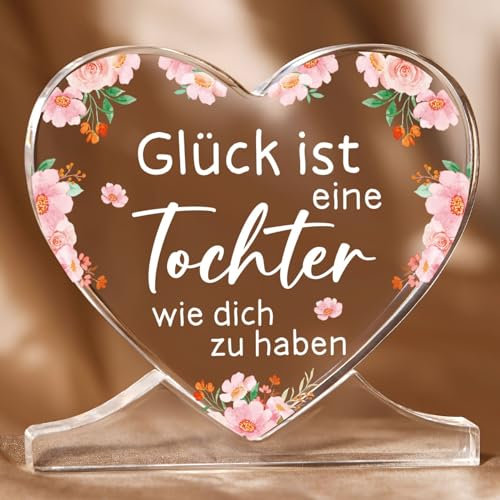 Geschenke für Tochter, an Meine Tochter - Herzförmiges Acryl-Plakette Dekoration, Tochter Geschenke von Mama, für Meine Tochter Geschenk Geburtstag