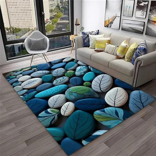 Teppich Läufer Flur Kieselsteine Aus Farbigem Stein 3D Küchenläufer Waschbar, Lange Korridor Teppich, Für Flurtreppen Schlafzimmer,Rutschfest Schallschutz Türmatte Mit 180 X 280 Cm - Leicht -7W0S9W8
