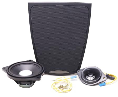 SUTORRY Lanliuhui Store Horn kompatibel mit BMW F10 F11 5er-Serie Audiokopf Höhen Mittelkonsole Lautsprecher Musik Original Vordertür Hochtöner Lautsprecherabdeckungen(F10 2 Horns 1 Cover)
