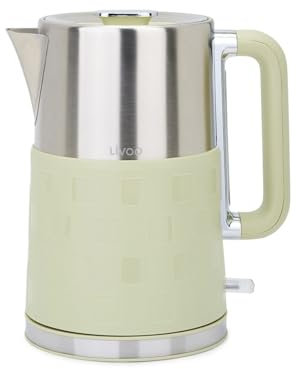 Livoo - Bouilloire acier inoxydable DOD204-1,7L, 2200W, habillage de protection, indicateur niveau d'eau
