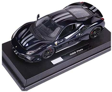 EMRGAZQD Motorfahrzeuge Replika Auto Diecast 1:24 Für Ferrari 488 Pista STRADALE Legierung Sport Auto Modell Simulation Sammeln Souvenir Geschenk Originalgetreue Nachbildung(Black)