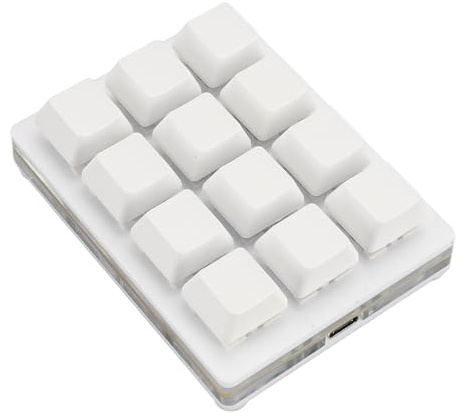 Goshyda Mechanische Gaming-Tastatur, 12 Tasten, RGB, Programmierbare Makro-Tastatur, USB-kabelgebundene Mechanische Tastatur, Einhändig Programmierbare Mechanische Tastatur für