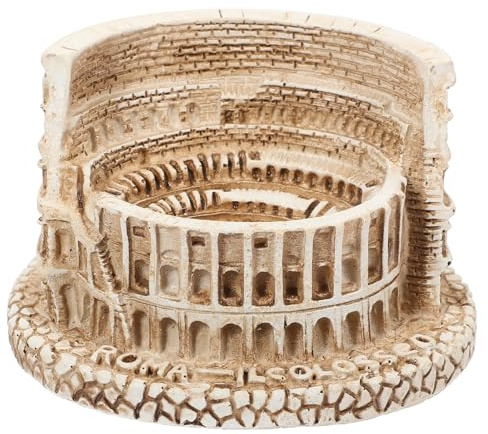 Zerodeko Römische Kolosseumsfigur Aus Harz Antike Römische Architekturfigur Modell des Römischen Kolosseums 7.50 X 6.50 X 4.50 cm Für Aquarium Deko Tischdekoration Und Desktop-Dekoration