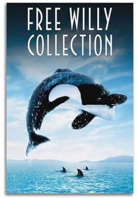 nshdahns Free Willy Poster, Wandkunst, Vintage-Kunst, Raumdekoration, ästhetische Schlafzimmer-Poster für Schlafzimmer, 30 x 45 cm, ungerahmter Stil