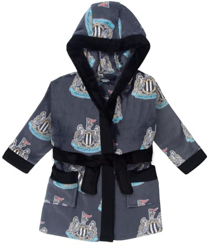 Newcastle United Dressing Gown Baby Toddler Robe Fleece Hooded Official