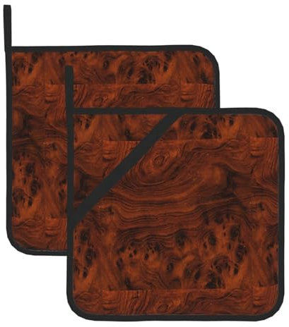 Juego de alfombrillas aisladas de madera roja. Soportes para ollas para cocina, apto para microondas, horno y parrilla al aire libre