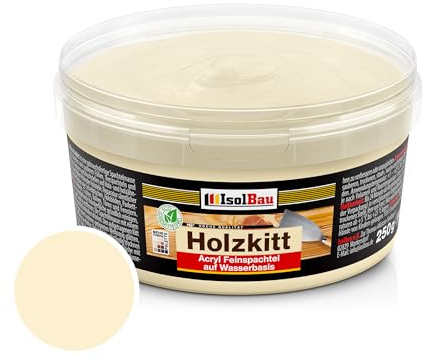 Isolbau - Holz-Spachtelmasse 250 g - Holzspachtel Holzkitt Außen und Innen - Holz-Reparaturspachtel - Holzreparaturmasse - Holz-Fertigspachtel - Schnelltrocknend - Esche (Nr. 16)