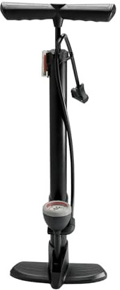 Bike Pump with Gauge for Schrader, Dunlop and Presta Valves, for all bikes, Foot Pump for Cars, Road Mountain Bikes and Balls.