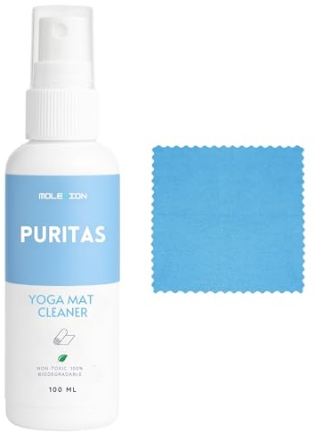Molevion Puritas Yoga Mat Cleaner – 100% Mineral Based Natural Spray – Alcohol-Free, Scent-Free, Eco-Friendly Disinfectant (100ml)