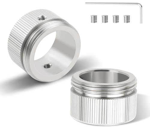 MISIQIMA 2pcs 304 Edelstahl Heizkörperthermostat Adapter Kompatibel mit Danfoss RA (20-22mm), M30x1,5 Heizungsventil Adapter, Heizkörperventil Thermostatkopf mit Sechskantschlüssel (Gewinde)