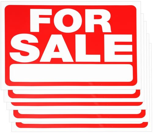 5Pcs For Sale Sign Sticker for Garage Yard Business Trucks House | For Sale Stickers For Vehicles or House High Tack with 10 x 7'' Self-Adhesive