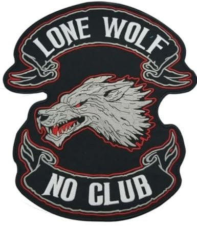 Aufnäher Lone Wolf Biker Patch 10 cm – Bügelbild zum Aufbügeln oder Aufnähen – Patch für Motorradjacke, Weste & Jeans – bestickt