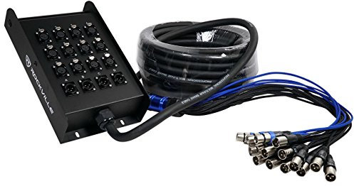 Rockville SX1650 16 Channel 50 Foot XLR Snake Cable, 100% OFC, Double Shielded, Color-Coded, Heavy-Duty, for Live Sound and Studio Recording
