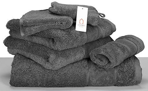 LIVING DREAMS Premium-Handtücher Luxury in 16 Farben Handtuch 50x100 cm Titan 801