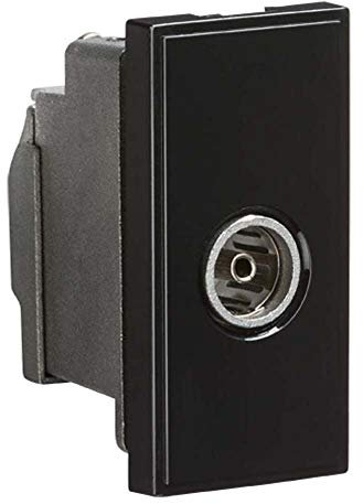 Knightsbridge NETTVSBK Screened TV Outlet, Black, 25 mm x 50 mm