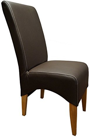 Quattro Meble Dunkelbraun Stühle Jorin Echtleder mit Ziernaht Lederstühle Echt Leder MDR Dark Brown Esszimmerstuhl Lehnstuhl Rindsleder Volleder Esszimmerstühle Esszimmer Stuhl