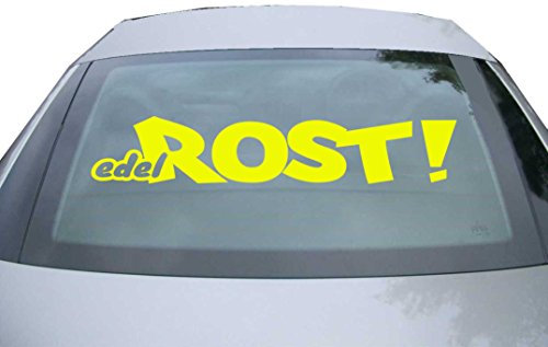 Indigos UG Auto Aufkleber EdelRost neongelb - 600x110 mm - selbstklebender Sticker für Auto, Fenster, Bus oder LKW - UV-beständig & wetterfest - Tuning