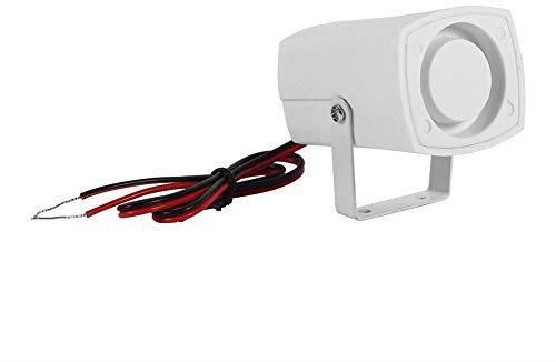 Sirena de Alarma, con Cable Mini Sirena de Sirena Sistema de Alarma Sonora de Seguridad para vehículos en casa Fuerte con Soporte 110dB DC 12V.