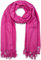 styleBREAKER Unisex Langer Schal einfarbig mit Fransen, Winter Stola Warm Unifarben, Weiches Tuch Viskose 01017104, Farbe:Pink