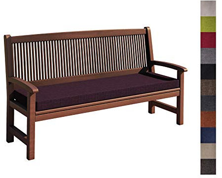 sunnypillow Bankauflage Outdoor - Stuhlkissen mit abnehmbarem Bezug - Sitzkissen für Bank - Bankpolster Polsterauflage Auflage für Gartenbank - 200 x 60 x 5cm - Bankkissen für Gartenmöbel Violett