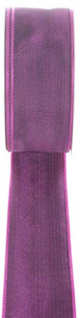 Taftband mit Drahtkante - Aubergine - breit - Geschenkband - Dekoband - Schleifenband - ca. 40 mm Breite - 25 m Länge - 3330-40-25-634