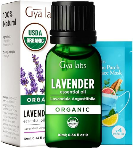Gya Labs Reines ätherisches Bio-Lavendelöl für Diffusor und Haut | 100% therapeutisches beruhigendes lavendelöl ätherisches öl für Aromatherapie & Entspannung | für Haarwachstum (10 ml)